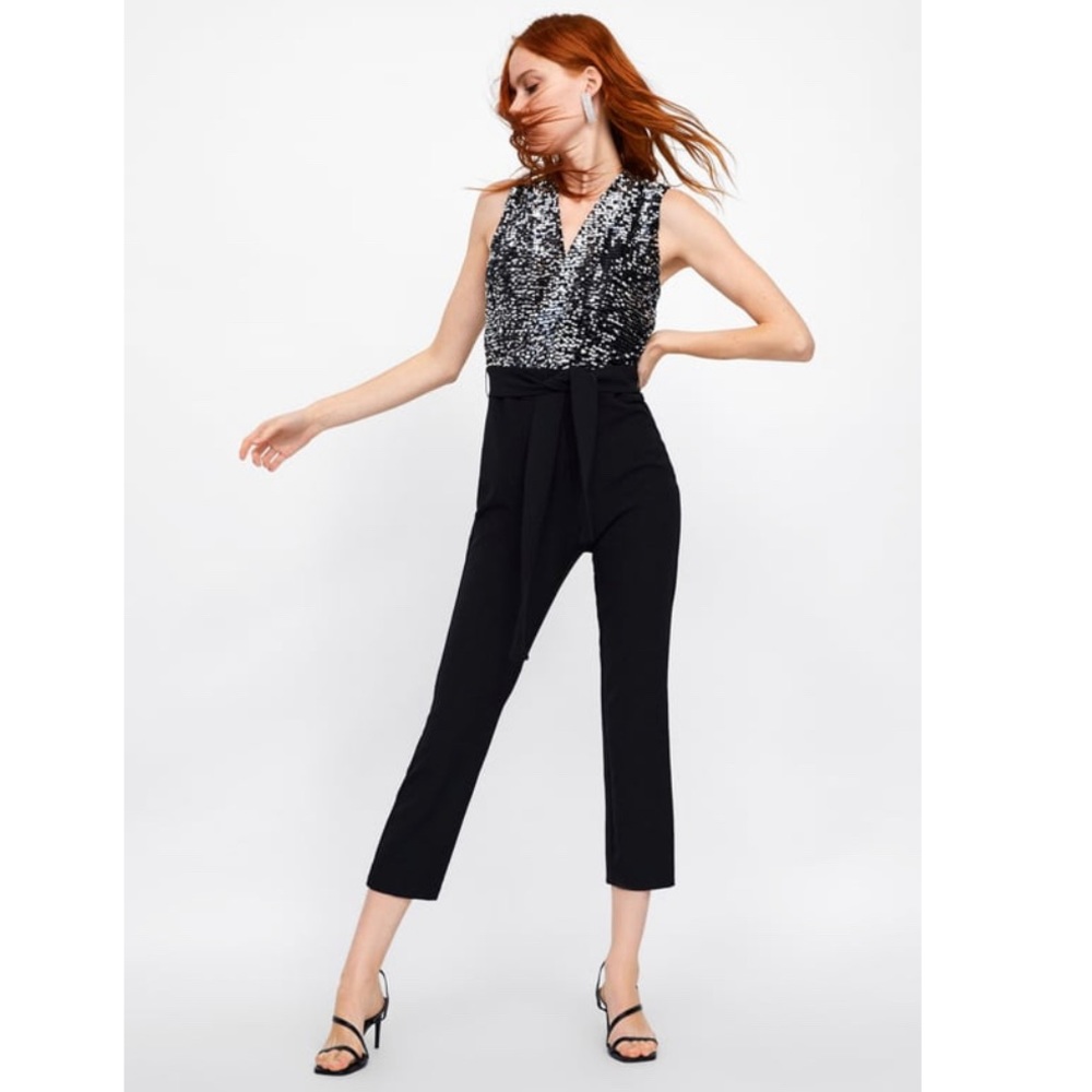 Zara Sequin Jumpsuit XS